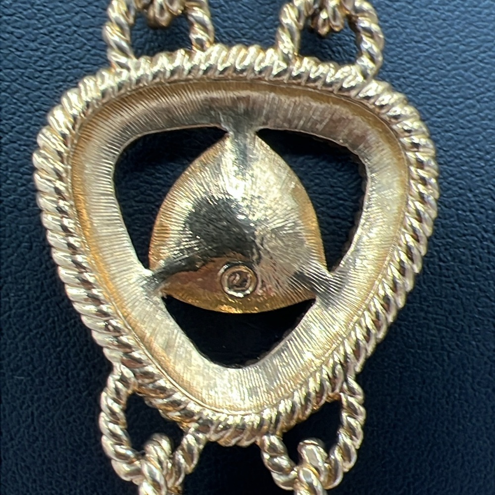 SWAROVSKI Swan Mark Gold Byzantine Chunky Necklace With Clear Crystals - Picture 3 of 7